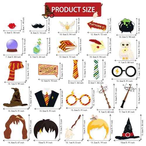 25 Pieces Magical Wizard Party Photo Booth Props Magical Photo Props Wizard Castle Themed Party Decorations for Kids Birthday Halloween Christmas School Party Supplies