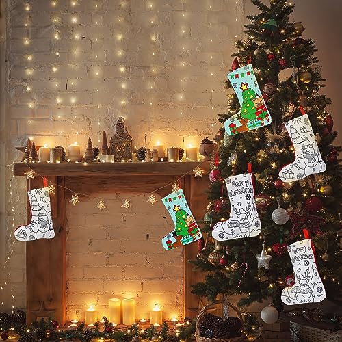 DIY Christmas Stocking Craft Kit with Santa Claus Design - 24 Pieces