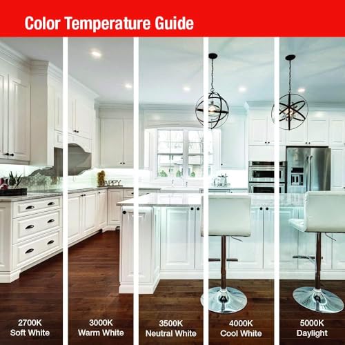 Matte White 4-Inch LED Recessed Lights 5-in-1 CCT Ultra-Thin Flat Trim 6-Pack