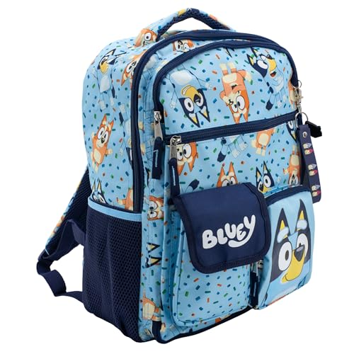 Bluey & Bingo Kids Backpack for Girls & Boys, Multi Pocket School Bag - Bluey Variation