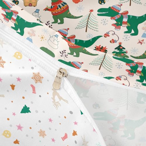 Feelyou Christmas Dinosaur Bedding Set Queen Size 3Pcs Kids Boys Girls Multi 03