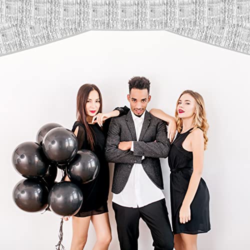 AIKENLIN 6 Pack Silver Foil Fringe Garland 10ft Tassel Banner Wall Hanging Backdrop