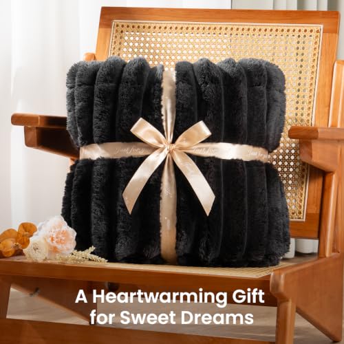 Drewin Weighted Blanket for Adults Queen Size 20lbs Black 60x80