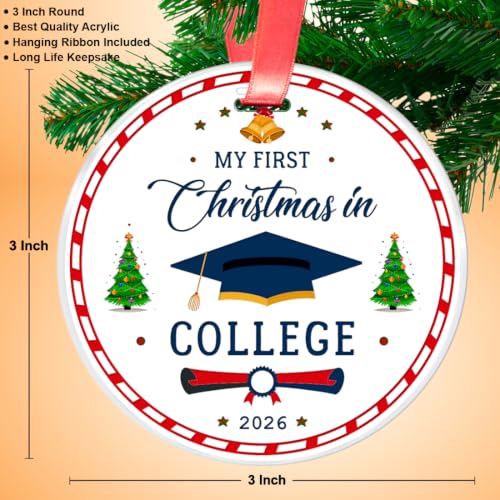 First Year of College Christmas Ornament - Unbreakable 2026 Keepsake Gift