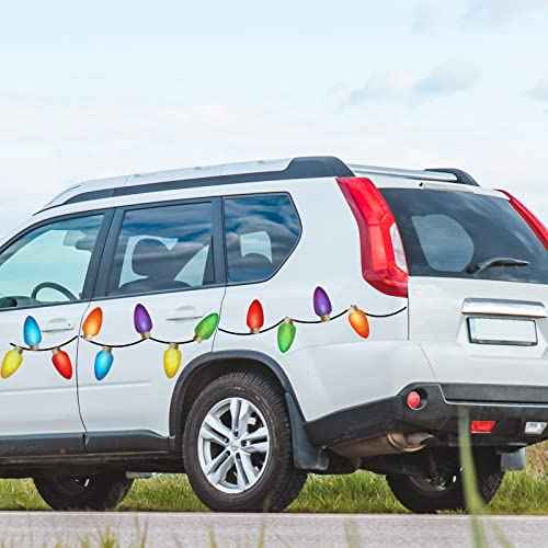 Fancy Land Reflective Christmas Car Decoration Magnetic Christmas Lights for Car Garage Refrigerator 4¡± 12 Packs