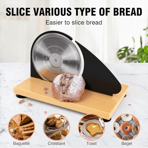 Vanerepok Manual Bread Slicer - Adjustable Thickness for Homemade Sourdough, Black & Large