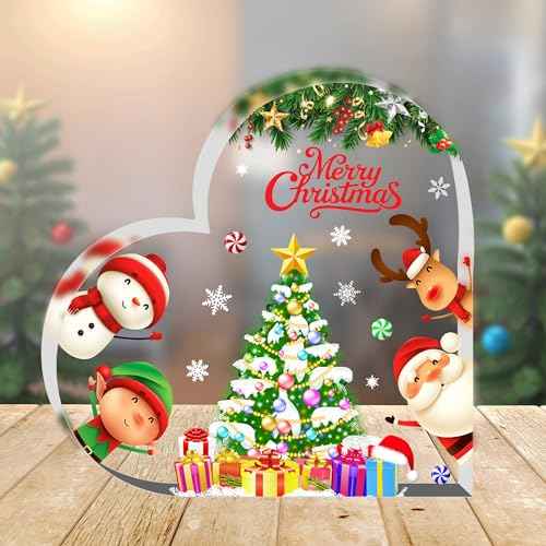 Christmas Decorations Indoor Cute Christmas Decor Gifts Table Sign for Mantle,Office Desk, Shelf - Heart Shaped Gifts Holiday Indoor Home Decor