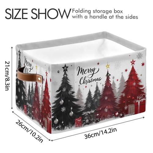 Wamika 1 Pack Christmas Tree Storage Basket with Waterproof Liner & Handles, 14.2 Inches, Collapsible Xmas Organizer