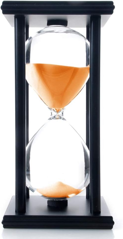 60-Minute Wood Sand Timer Hourglass | Bellaware White Decorative Timer