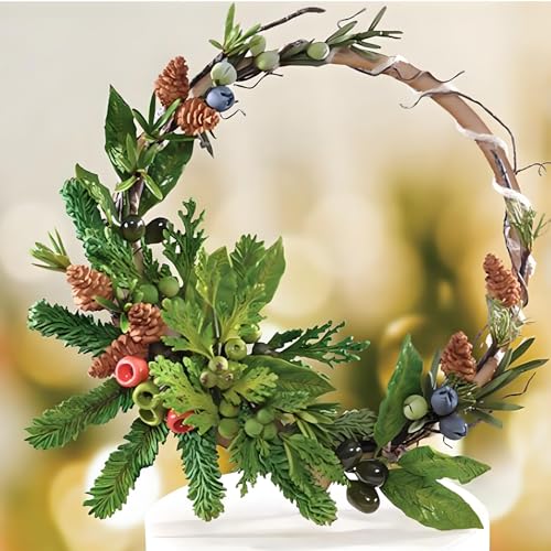 Christmas Pine Cone and Holly Leaves Silicone Molds Set, Winter Leaves Fondant Chocolate Candy Molds for Cake Decorating