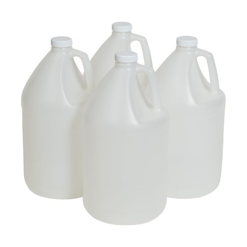 FastRack 4-Pack 1 Gallon Water Bottle Plastic Jug Container with Lid | White Food Grade Gallon Water Jug, BPA-Free, Leak-Proof Pitcher With Lid Fermentation, Brewing, Storage & More