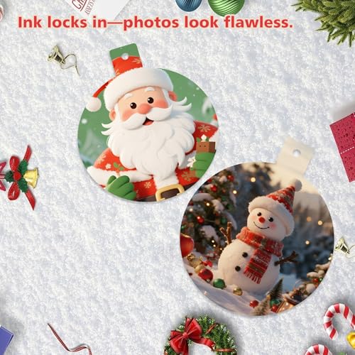 4 Inch Sublimation Ornament Blanks, 50 PCS – White Metal Round Decorations, 1mm Thick, Double-Sided Sublimation, Aulsetch