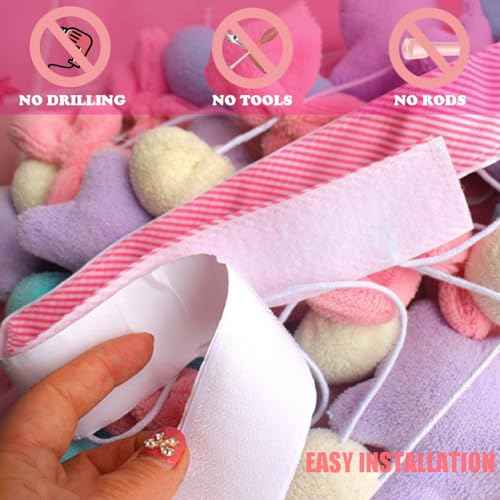 Cute Plush Christmas Curtain for Door Window Wall 34" W x 36" L Self-Adhesive Curtain for Living Room and Bedroom Decor