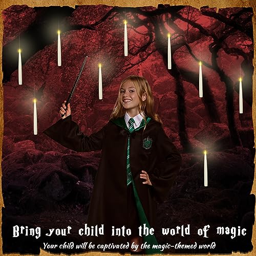 Floating Flameless LED Candles with Wand Remote - Hanging Window Decor Set of 20