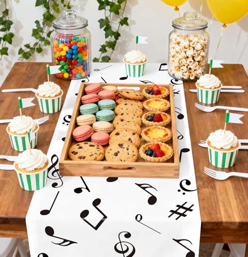12 Pcs Music Notes Table Runner Plastic 14 x 108 Disposable for Party