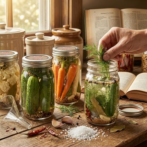 12 Pack Wide Mouth Mason Jars with Airtight Split Lids - 32 oz & Decorative Accessories