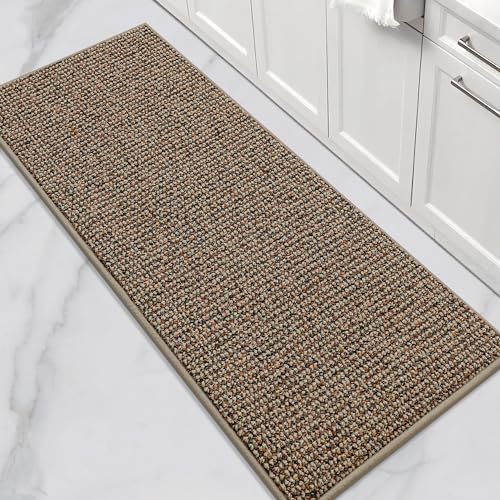 Kitchen Runner Rugs 24x60 Taupe Non-Slip Floor Mat for Kitchen Protection