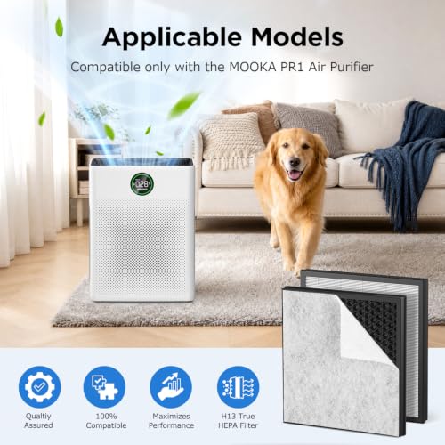 White 2 Pack HEPA Air Purifier Replacement Filters for Large Rooms