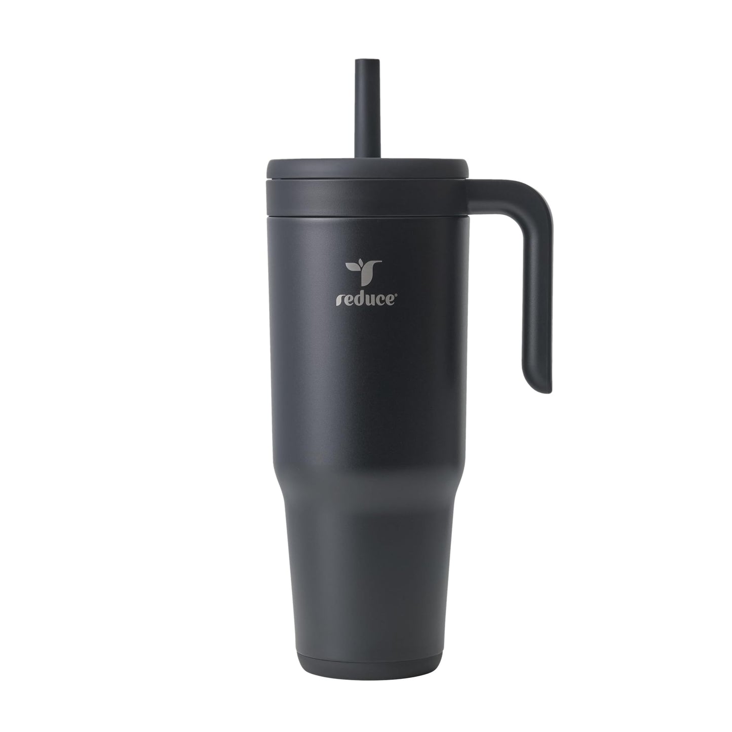 REDUCE Chiller Vacuum Insulated 40 oz Tumbler with Spill-Proof Silicone Straw - Sustainable Tritan Lid with Water Intake Markers - Soft Sit Base Travel Mug - Dishwasher Safe - Phantom