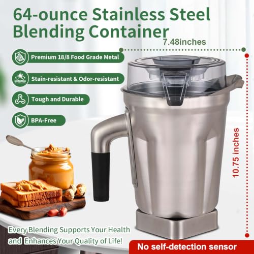 64oz Stainless Steel Blender Jar Compatible with Vitamix Classic Series