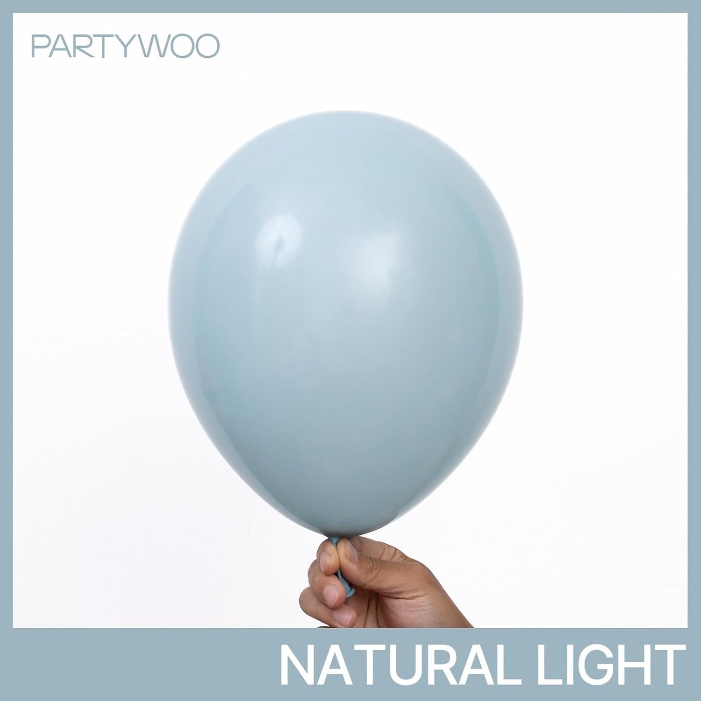 PartyWoo Dusty Blue Balloons - 101pcs 12-Inch Light Blue Aqua Latex Helium Balloons for Weddings & Celebrations
