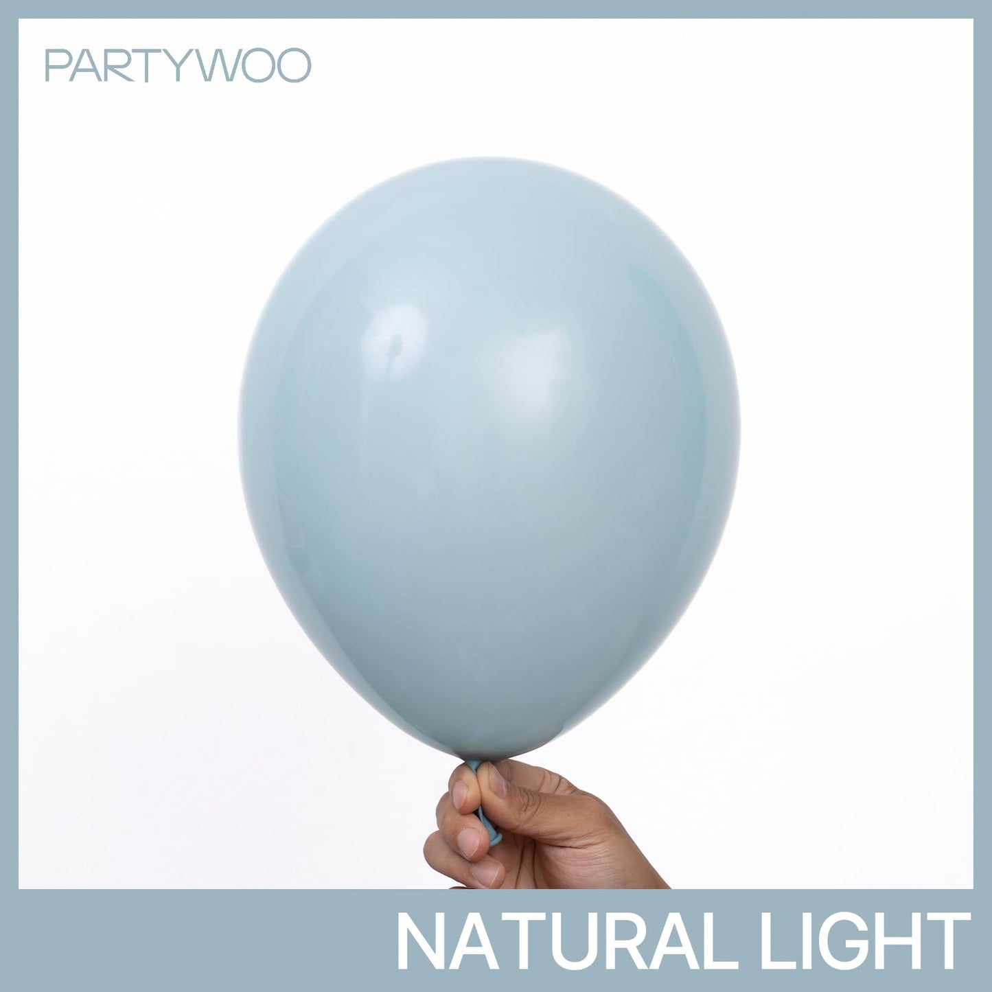 PartyWoo Dusty Blue Balloons 100pcs 12 Inch Light Blue Aqua Boho Latex Helium Balloons for Wedding Graduation Baby Shower Gender Reveal Bachelorette Birthday Under The Sea Party Decorations Blue-F28