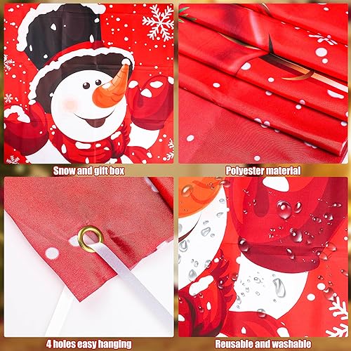 Augisteen Christmas Snowman Door Cover Winter Let It Snow Doors Banner Christmas Front Door Porch Banner Snowman Photography Backdrop Sign for Xmas New Year Winter Holiday Home Party Decor