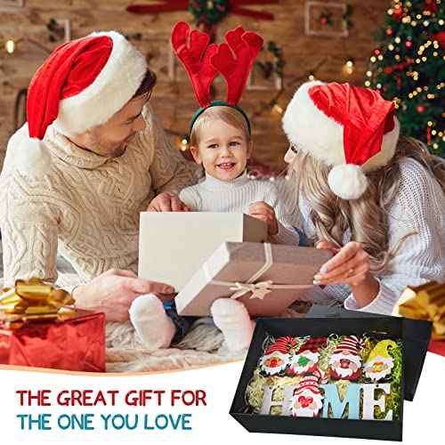 Interchangeable Gnome Home Sign Wood Fall Thanksgiving Door Decor Holiday Seasonal Decorations with 12 Pcs Changeable Gnomes for Christmas Halloween Home Wall Decor(Blue)