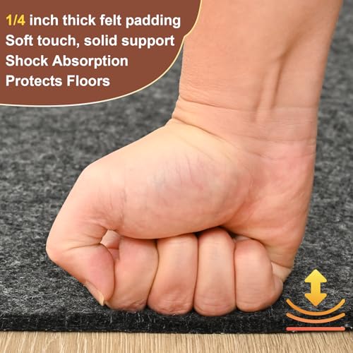 9' x 12' Non-Slip Rug Pad with Felt & Silicone Backing - Anti-Skid Cushion for Hardwood Floors
