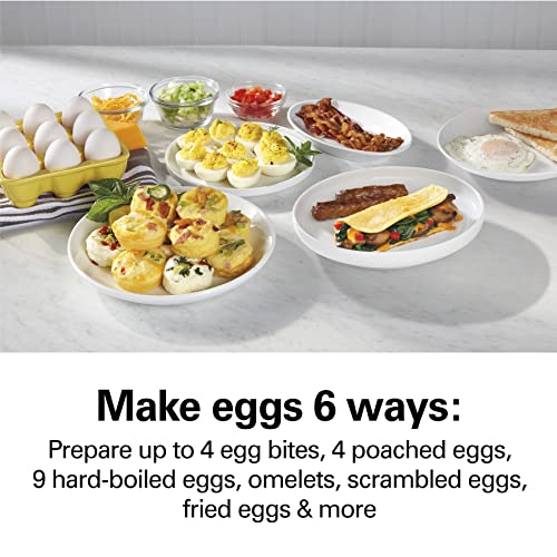 Hamilton Beach 6-in-1 Electric Egg Cooker for Hard Boiled Eggs, Sous