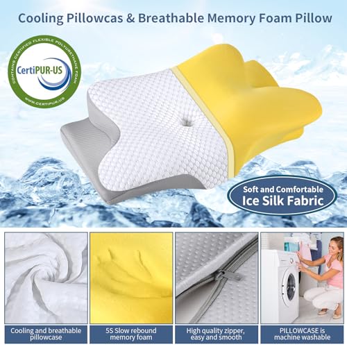 Bespillow White Cervical Pillow for Neck Pain Relief - Ergonomic Memory Foam for Side Sleepers