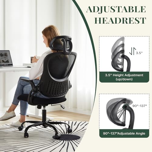 Computer Chair, Mesh Office Desk Chair with Lumbar Support