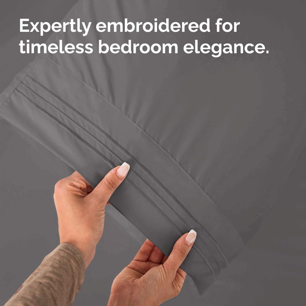 Queen Pillow Cases by [Brand Name] - Ultra Soft Hotel Quality Covers | Cozy, Wrinkle-Free & Fade Resistant - Dark Grey, Set of 2