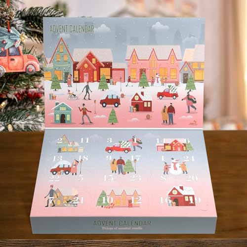 Pink Advent Calendar 2026 with 24 Scented Candles - Holiday Countdown Gift for Adults
