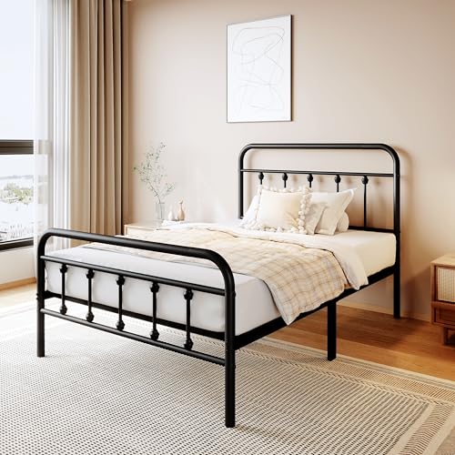 Twin Size Metal Bed Frame with Victorian Headboard & Footboard - Variation of THIS listing