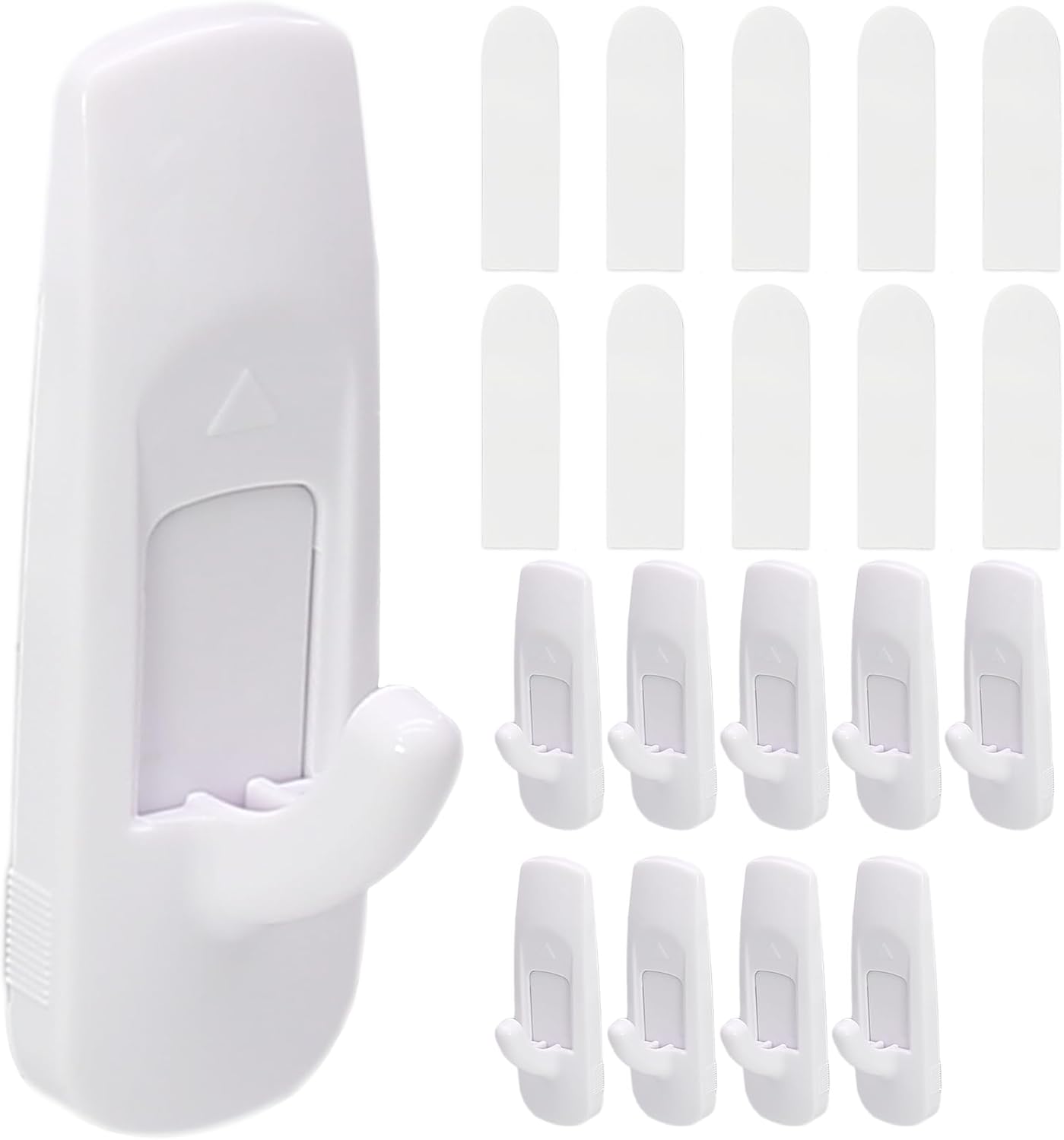Skiennix Large Utility Hooks - Damage-Free Hanging with 14 Adhesive Strips | Holds Up to 4 lb