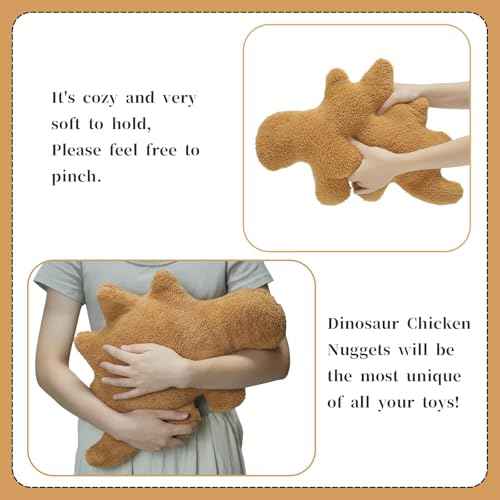 Dino Nugget Pillow, 18 Inch Dino Chicken Nuggets Plush Stuffed Animal Gift for Kids Adults Girlfriend Christmas
