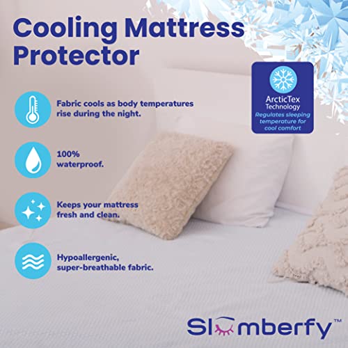 Slumberfy King Size Waterproof Cooling Mattress Protector - Hypoallergenic & Noiseless
