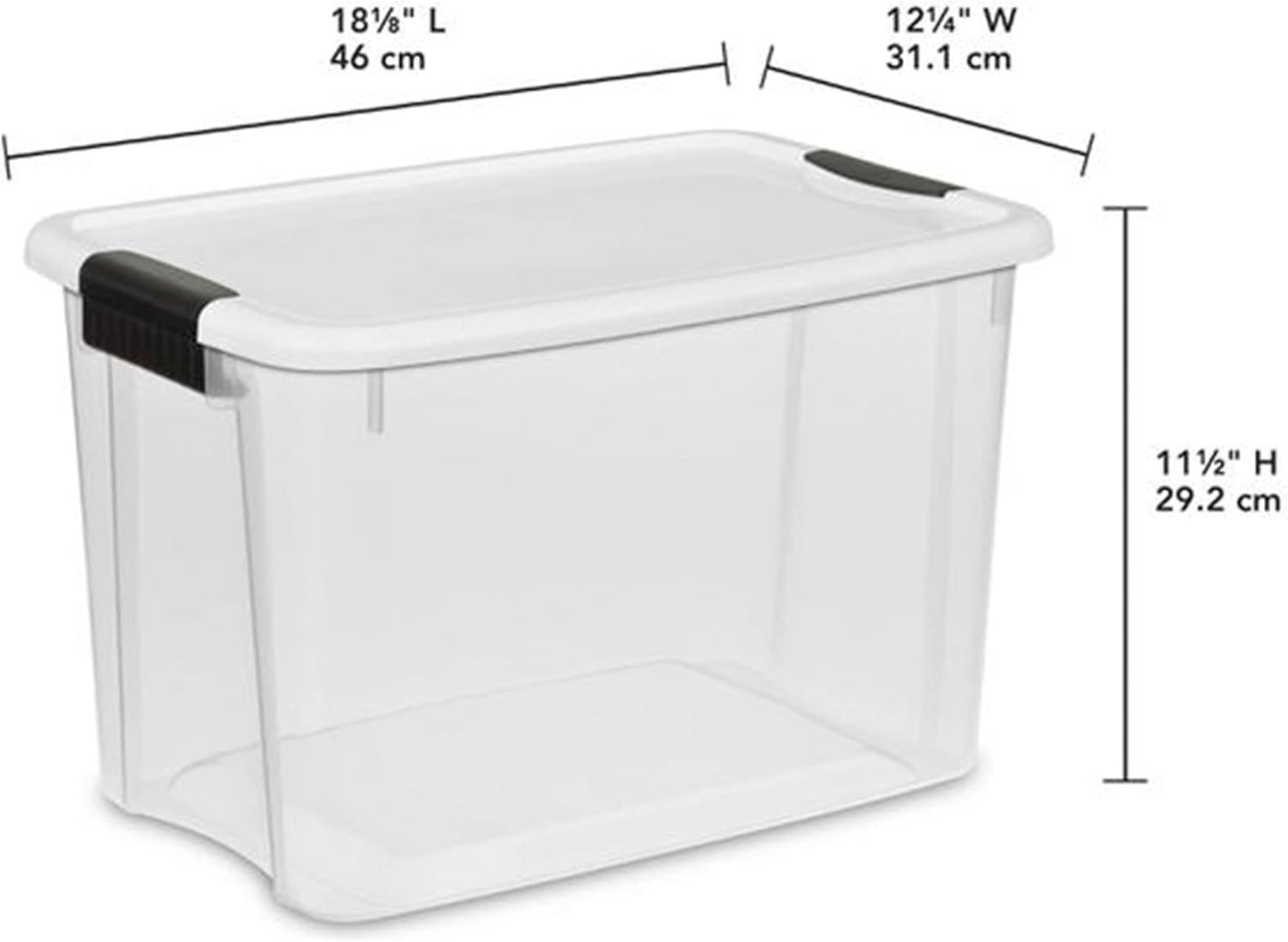 Sterilite 30 Quart Ultra Latching Storage Bins - Clear Plastic Organizing Containers for Home & Office