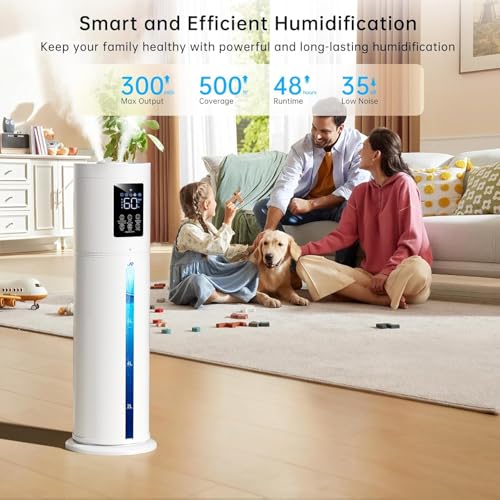 White Large Room 8L Smart Humidifier with App Control & Color Lights
