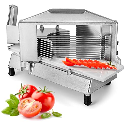 Heavy Duty Commercial Tomato Slicer 1/4 Inch with Built-In Cutting Board - Restaurant & Home Use