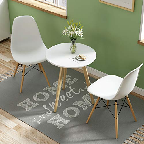 GIANTEX White Dining Chairs Set of 2 - Solid Wood, Ergonomic, Assembled