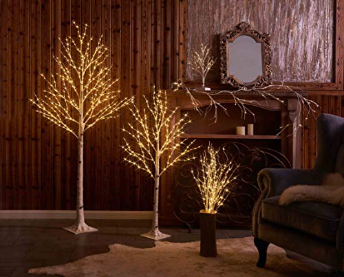6FT White Birch Lighted Twig Tree with 330 LED Fairy Lights Indoor Outdoor Christmas Decor
