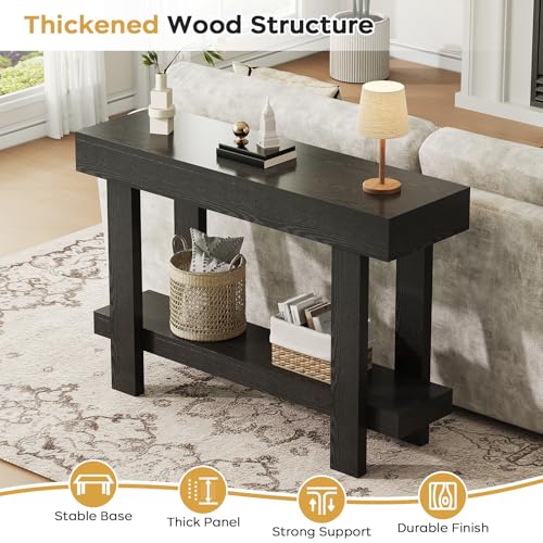 Viroformo Black Narrow Farmhouse Console Table - 47.2" Entryway Sofa Table