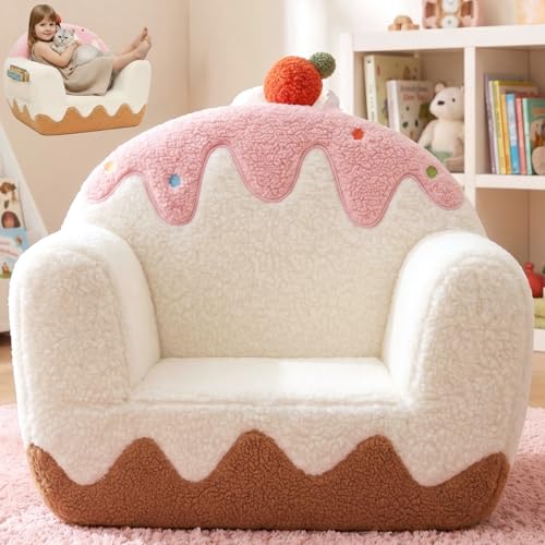 OUOZZZ Kids Chair Comfy for Girls 1-6 Years Old, Soft Sherpa Toddler