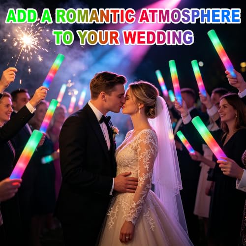 238 Pack LED Foam Glow Sticks Bulk for Wedding Party & Event Decor