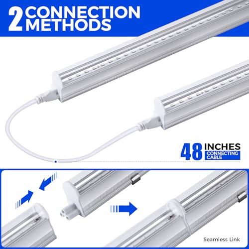 Barrina UV Blacklight LED Light Bar 22W 4FT T5 4-Pack for Halloween & Parties