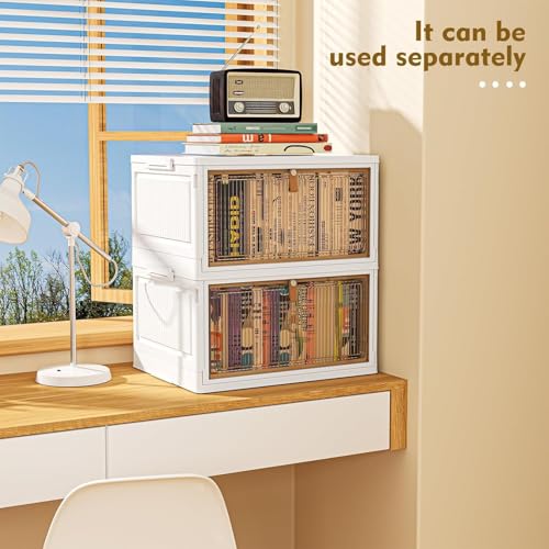 YFXCVSL 4-Tier 32QT Stackable Plastic Storage Bins with Lids