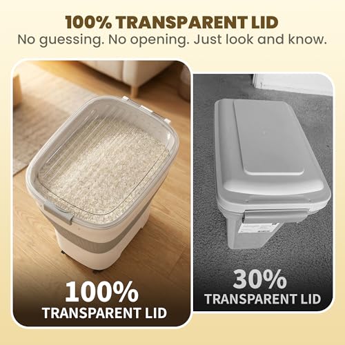HOYTAMDAR 50Lbs Collapsible Airtight Food Storage Container - Grey