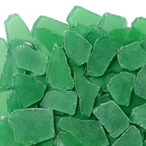 31 oz Dark Green Sea Glass Pieces - 1.2-2.0 in Frosted Beach Glass for Crafts & Decor (Armas Kodu)